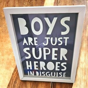 Boys Wall Art Sign - Pillowfort "Boys Are Just Superheroes in Disguise" 14"x11"